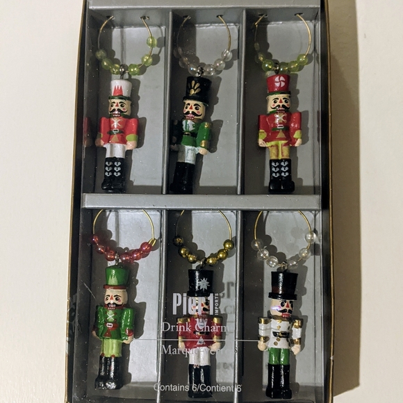 New in box Pier 1 drink charms - set of 6 - Picture 1 of 2